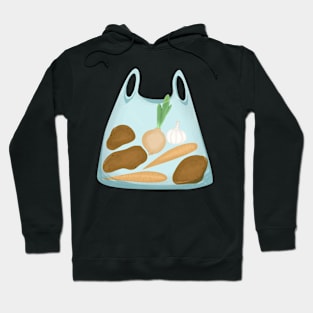 Transparent plastic bag with vegetables Hoodie